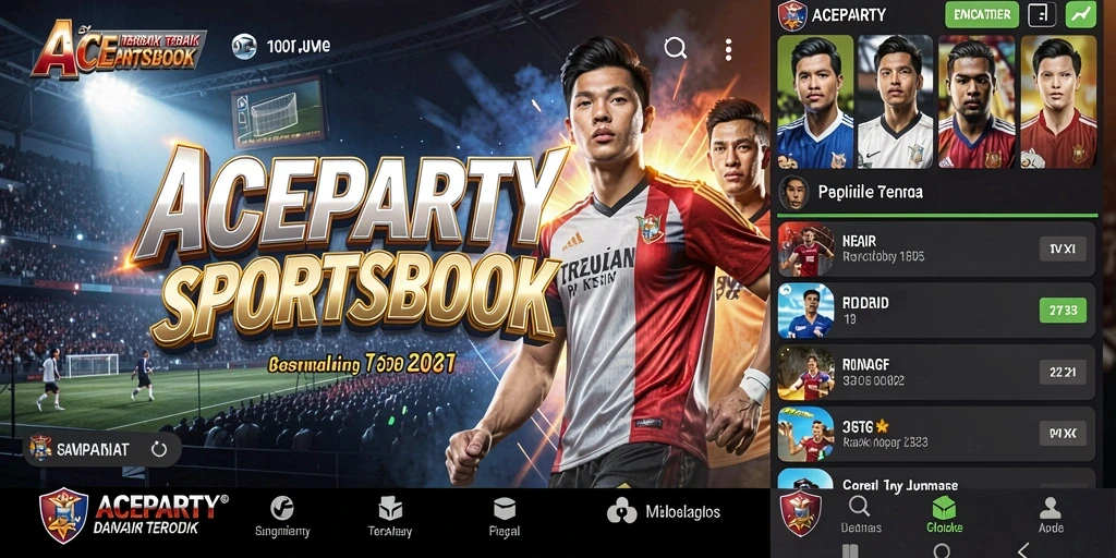 Tampilan antarmuka ACEPARTY menampilkan pilihan taruhan olahraga yang menarik.