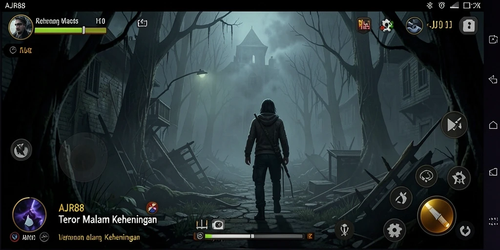 Tangkapan layar utama AJR88 menampilkan suasana mencekam dalam gameplay Horror.