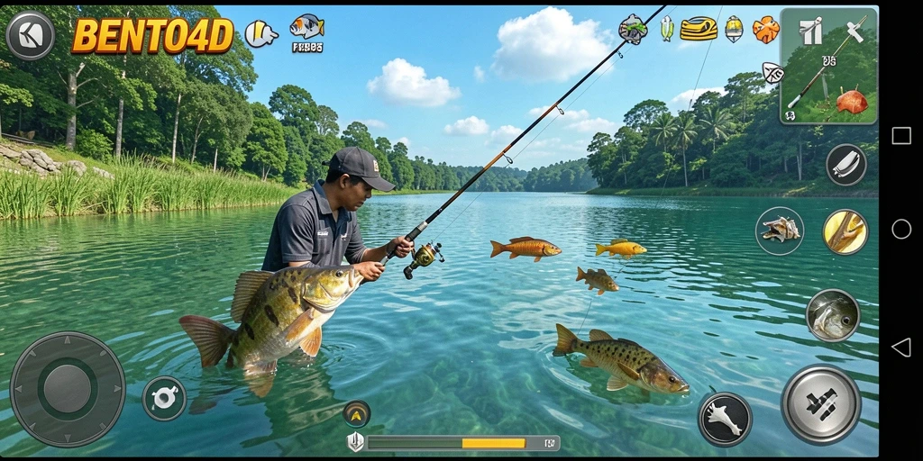 Tangkapan ikan yang mengesankan dalam gameplay BENTO4D.