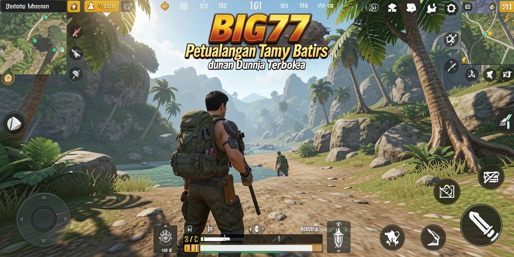 Screenshot gameplay BIG77 yang menunjukkan petualangan Open World.
