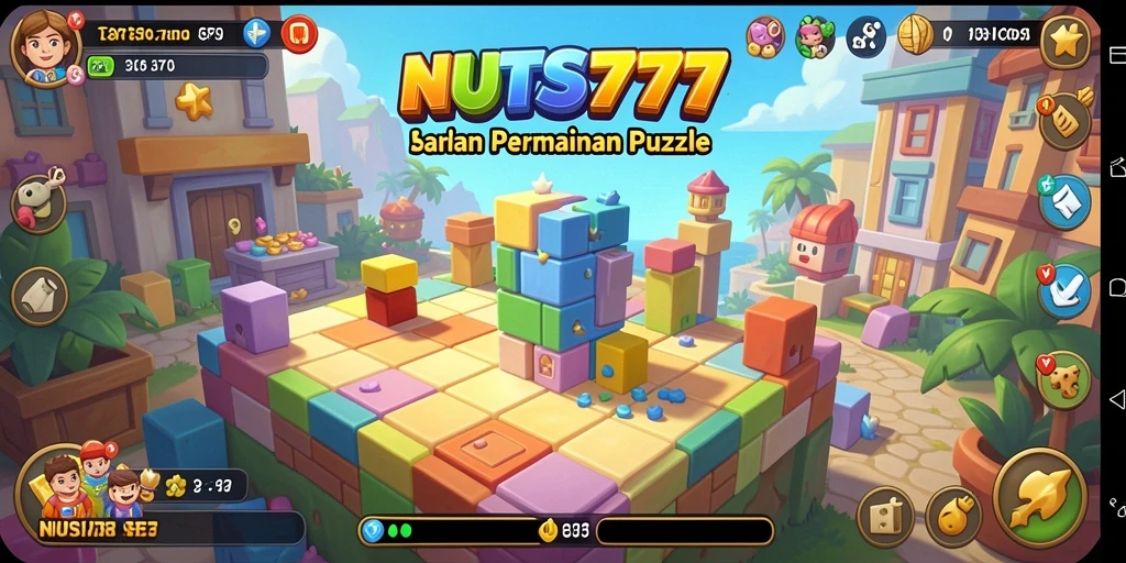 Screenshot gameplay utama NUTS777 menunjukkan tantangan Puzzle yang menarik.