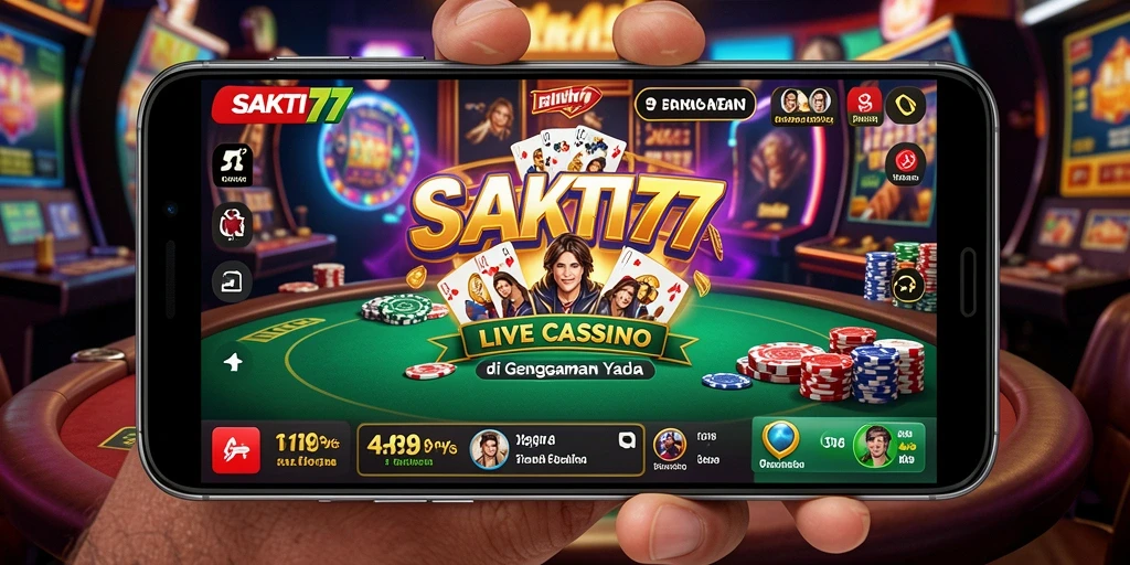 Tangkapan layar SAKTI77 menampilkan dealer langsung dalam permainan kasino yang mendebarkan.