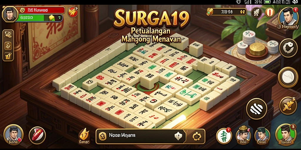 Gambaran menawan dari permainan Mahjong SURGA19 saat dimainkan.